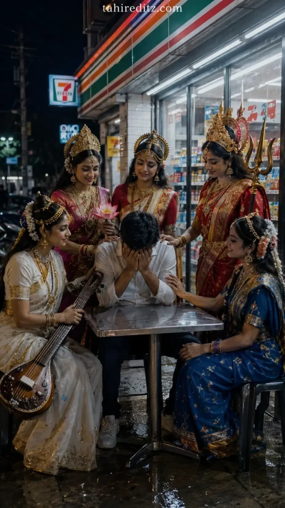 Divine Goddess Comforting Scene