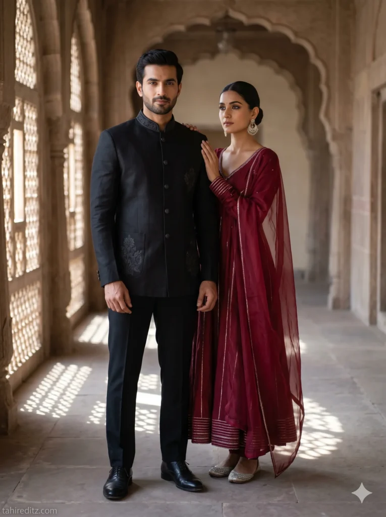 Romantic Heritage Haveli Editorial Couple Portrait