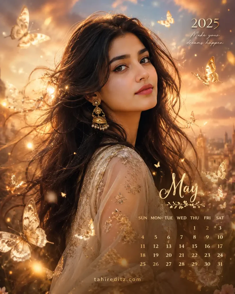 Magical Butterfly Calendar Portrait