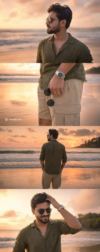 Cinematic Beach Collage Collage Prompt