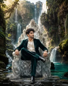 Crystal Canyon Waterfall Throne Portrait