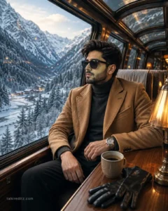 Luxury Arctic Glass Train Journey Portrait