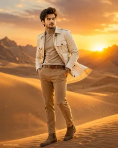 Luxury Desert Sand Dune Editorial Portrait