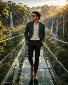 Luxury Rainforest Glass Bridge Portrait