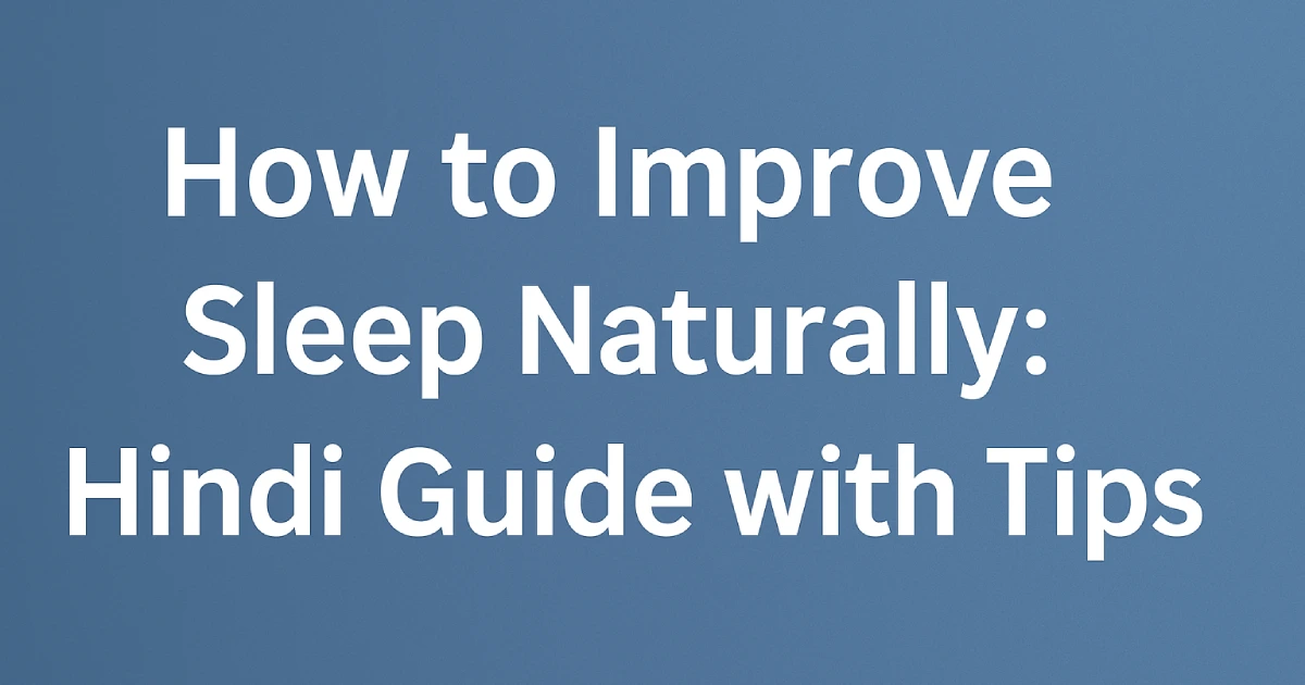 How to Improve Sleep Naturally: Hindi Guide with Tips