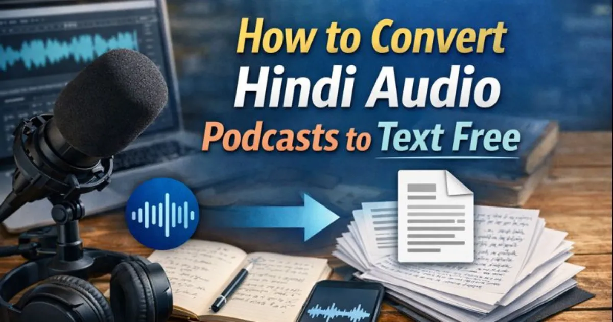 How to Convert Hindi Audio Podcasts to Text Free: Step-by-Step Hindi Guide