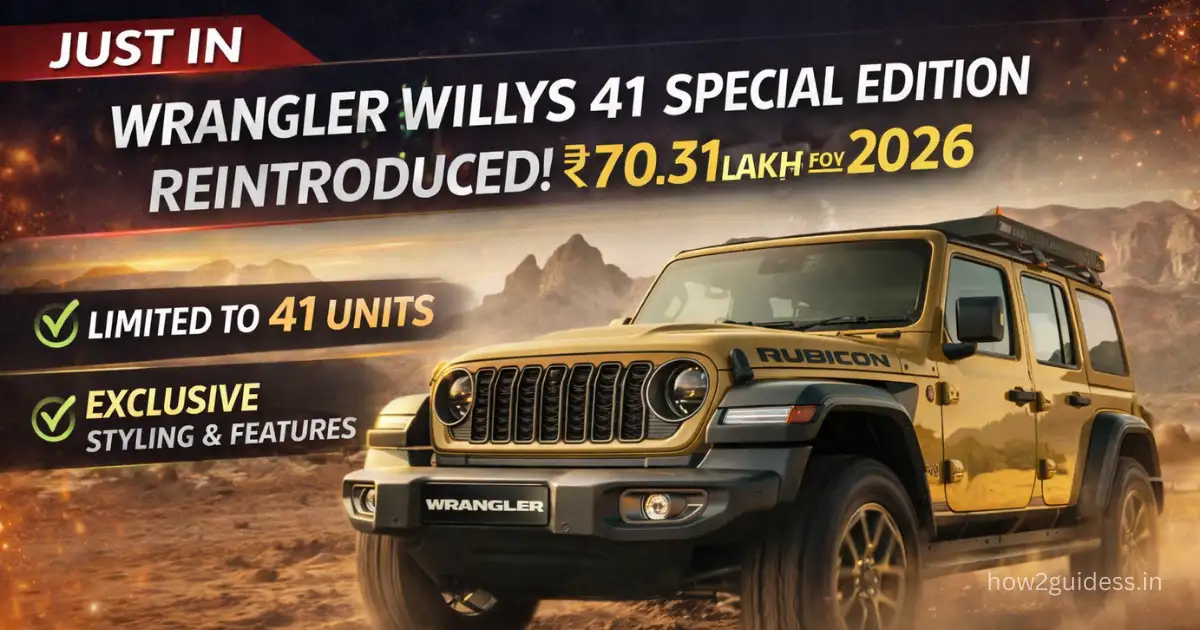 Jeep Wrangler Willys 41 Special Edition Reintroduced in India at Rs 70.31 Lakh