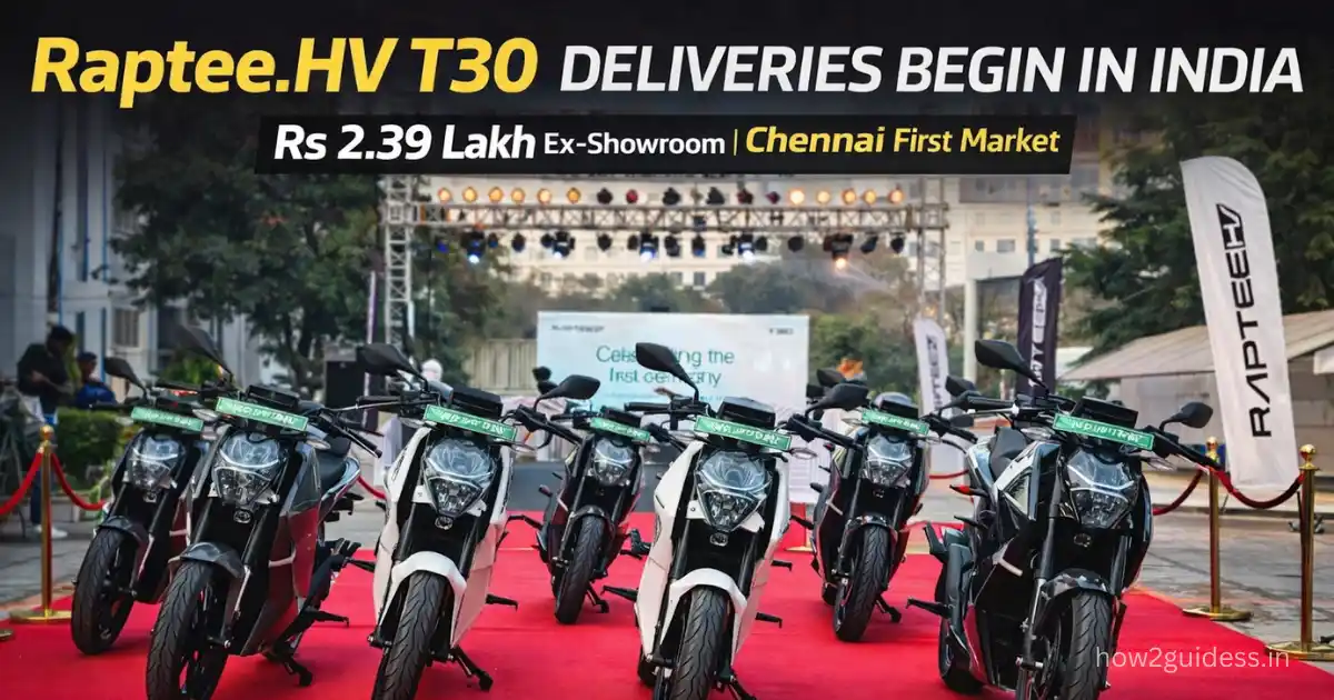 Raptee.HV T30 Deliveries Begin in India at Rs 2.39 Lakh; Chennai First Market