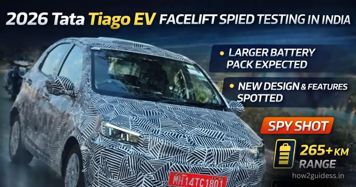 Tata Tiago EV Facelift Spotted Testing Again; Range Upgrade Likely