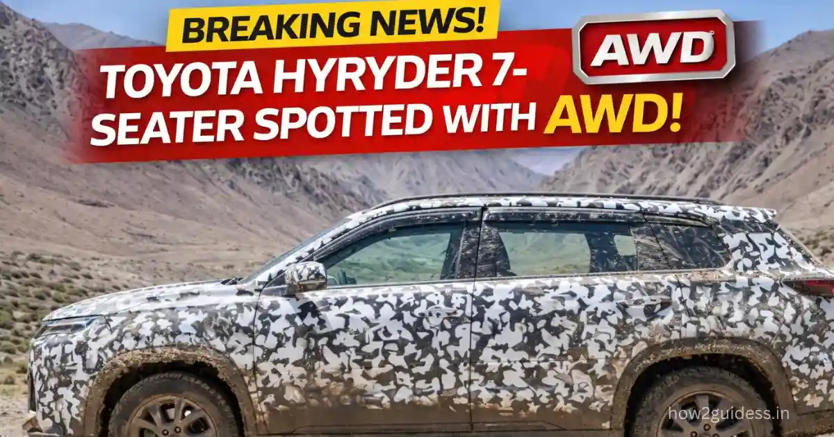 Toyota Hyryder 7-Seater Spotted Testing Again with AWD Option