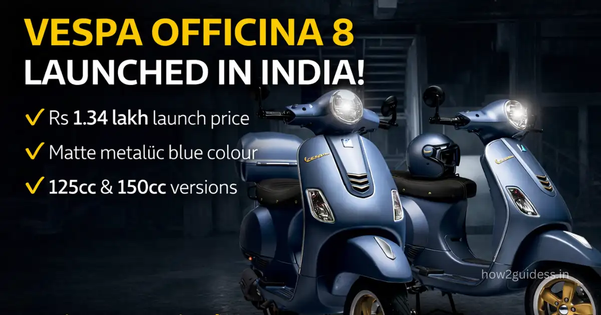 Vespa Officina 8 Launched in India at Rs 1.34 Lakh: Details, Features